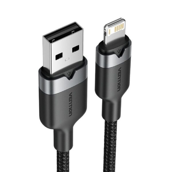 Cable USB Lightning Vention LANBH/ USB Macho - Lightning Macho/ 480Mbps/ 2m/ Negro - Imagen 2