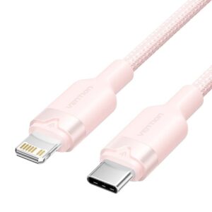 Cable USB Tipo-C Lightning Vention LALPF/ USB Tipo-C Macho - Lightning Macho/ 27W/ 480Mbps/ 1m/ Rosa 6922794783621 LALPF VEN-CAB LALPF