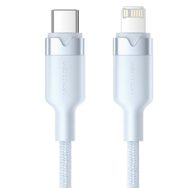 Cable USB Tipo-C Lightning Vention LALSF/ USB Tipo-C Macho - Lightning Macho/ 27W/ 480Mbps/ 1m/ Azul - Imagen 3