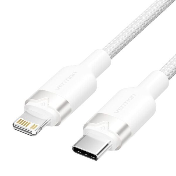 Cable USB Tipo-C Lightning Vention LALWF/ USB Tipo-C Macho - Lightning Macho/ 27W/ 480Mbps/ 1m/ Blanco 6922794783584 LALWF VEN-CAB LALWF