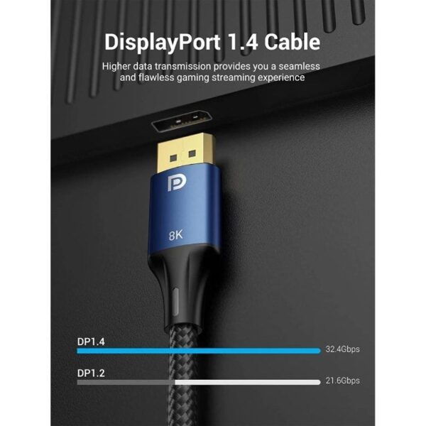 Cable Vention HCELG/ DisplayPort Macho - DisplayPort 8K Macho/ 1.5m/ Azul - Imagen 3