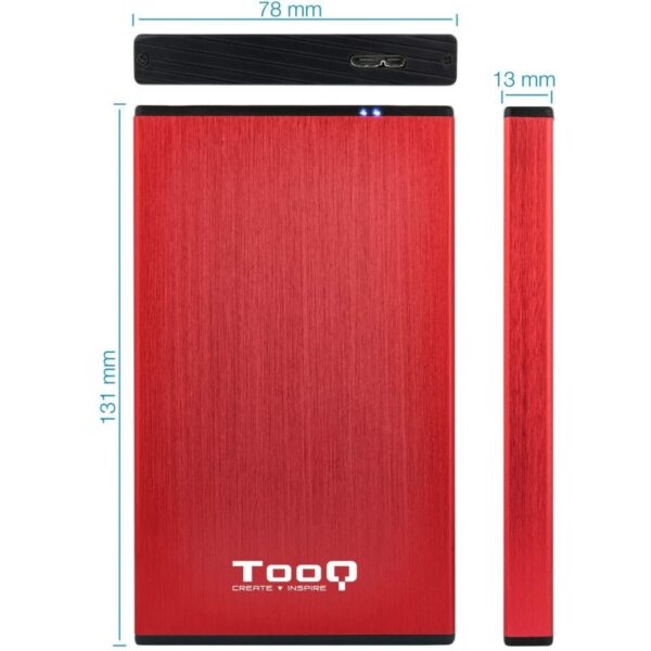 Caja Externa para Disco Duro de 2.5" TooQ TQE-2527R/ USB 3.1 - Imagen 3