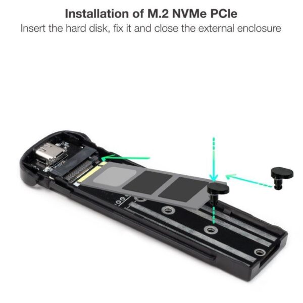 Caja Externa para Disco SSD M.2 NVMe TooQ TQE-2201R/ USB 3.1 Gen2/ Sin tornillos - Imagen 3