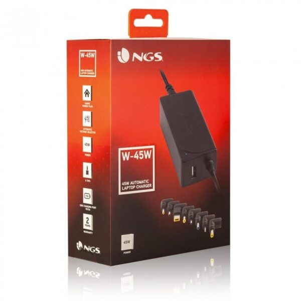 Cargador de Portátil NGS W-45W/ 45W/ Automático/ 8 Conectores/ Voltaje 19-20V/ 1 USB - Imagen 3