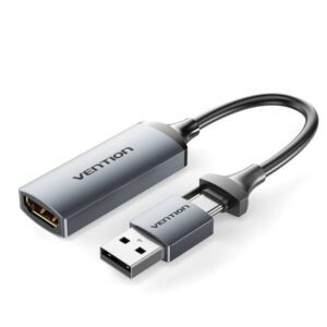 Conversor HDMI 4K 60Hz Vention ACWHA/ HDMI Hembra / USB Macho - USB Tipo-C Macho/ 480Mbps/ 10cm/ Negro 6922794767850 ACWHA VEN-ADP ACWHA