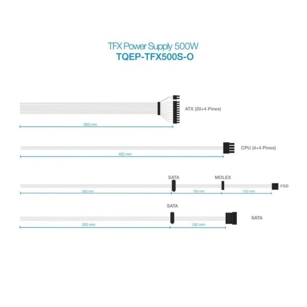 Fuente de Alimentación TFX TooQ TQEP-TFX500S-O/ 500W/ Ventilador 8cm - Imagen 4