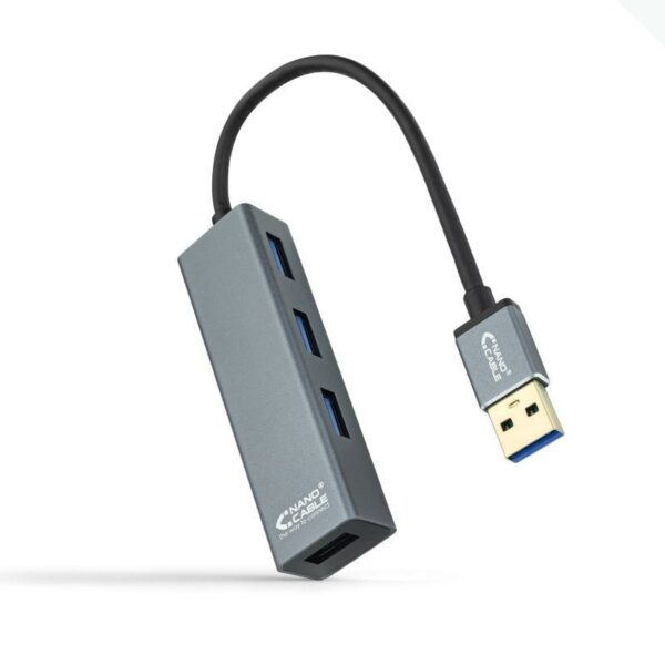 Hub USB 3.0 Nanocable 10.16.4402/ 4xUSB/ Gris 8433281009714 10.16.4402 NAN-HUB 10 16 4402