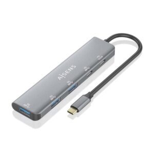 Hub USB Tipo-C Aisens A109-0857/ 3xUSB/ 1xUSB Tipo-C/ 1xUSB Tipo-C PD/ Gris 8436574709995 A109-0857 AIS-HUB A109-0857