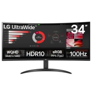 Monitor Profesional Ultrapanorámico Curvo LG 34WR50QK-B 34"/ WQHD/ Negro 8806096199527 34WR50QK-B LG-M 34WR50QK-B