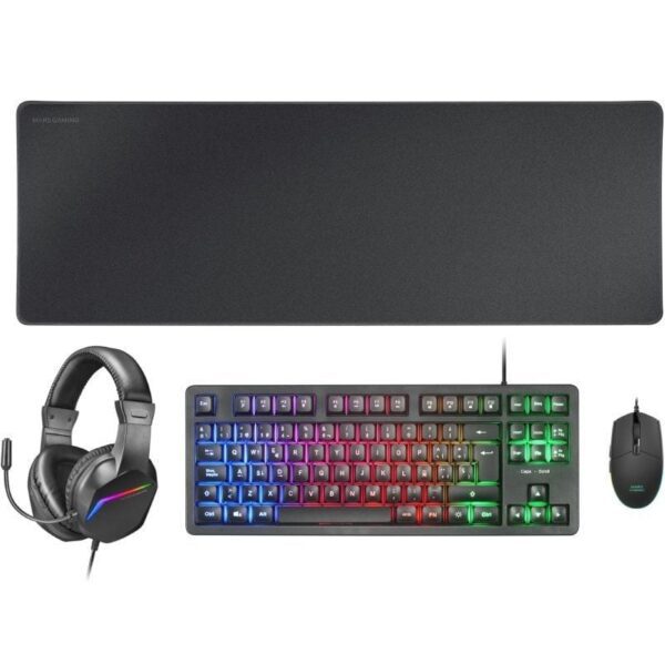 Pack Gaming Mars Gaming MCP-RGB3/ Teclado RGB + Ratón Óptico + Alfombrilla XXL + Auriculares 8435693103349 MCPRGB3ES TAC-PACK MCP-RGB3 BK