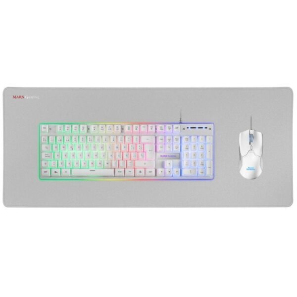 Pack Gaming Mars Gaming MCPX/ Teclado H-MECH  + Ratón Óptico + Alfombrilla/ Blanco - Imagen 4