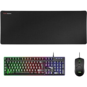 Pack Gaming Mars Gaming MCPX/ Teclado H-MECH  + Ratón Óptico + Alfombrilla/ Negro 4710562759006 MCPXBES TAC-PACK MCPX BK