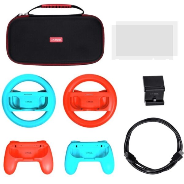 Pack Gaming Trust Gaming GXT 1249/ Estuche rígido + 2 Joy-Con + 2 Volantes + Cristal Templado para Switch + Soporte de Carga - Imagen 2