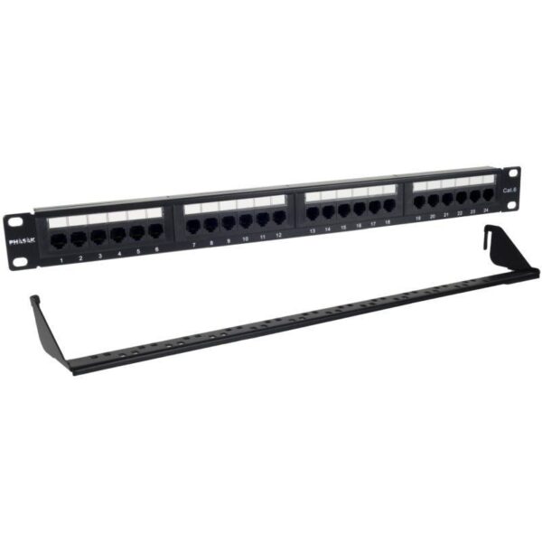 Patch Panel Phasak PU 2424/ 24 Puertos/ Cat.6/ Altura 1U/ Gestión de Cables 5605922051205 PU 2424 PHK-PATCH PU 2424