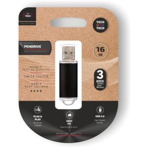 Pendrive 16GB Tech One Tech Basic USB 2.0/ Negro 8436546592754 TEC3006-16 TOT-BASIC BK 16GB