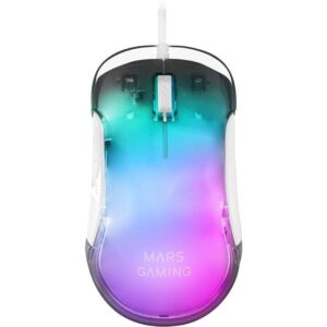 Ratón Gaming Mars Gaming MMGLOWW/ Hasta 12800 DPI/ Blanco 8437023608135 MMGLOWW TAC-MOU MMGLOW WH