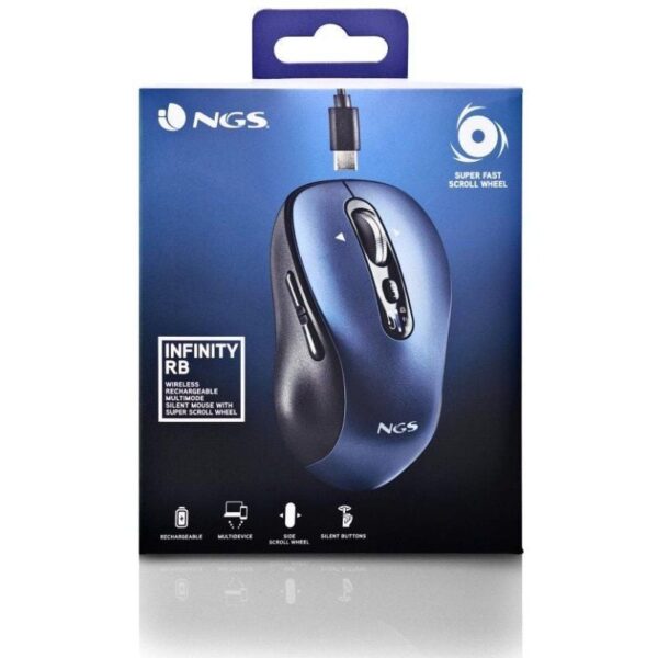 Ratón Inalámbrico por Bluetooth NGS Infinity-RB/ Batería recargable/ Hasta 3200 DPI/ Azul - Imagen 5