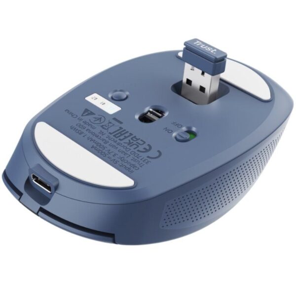 Ratón Inalámbrico por Bluetooth Trust Ozaa Compact Wireless/ Batería recargable/ Hasta 3200 DPI/ Azul - Imagen 5