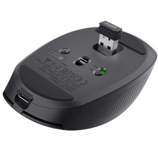 Ratón Inalámbrico por Bluetooth Trust Ozaa Compact Wireless/ Batería recargable/ Hasta 3200 DPI/ Negro - Imagen 5