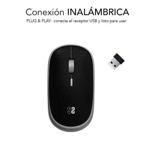 Ratón Mini Inalámbrico Subblim Wireless Mini/ Hasta 1600 DPI/ Gris Espacial - Imagen 2