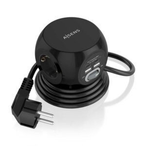 Regleta con Interruptor Aisens ASPS-2A2C05-BK/ 3 Tomas de Corriente/ 2 USB Tipo-C/ 2 USB/ Cable 1.4m/ Negro 8436574709452 ASPS-2A2C05-BK AIS-REGLETA ASPS-2A2C05-BK