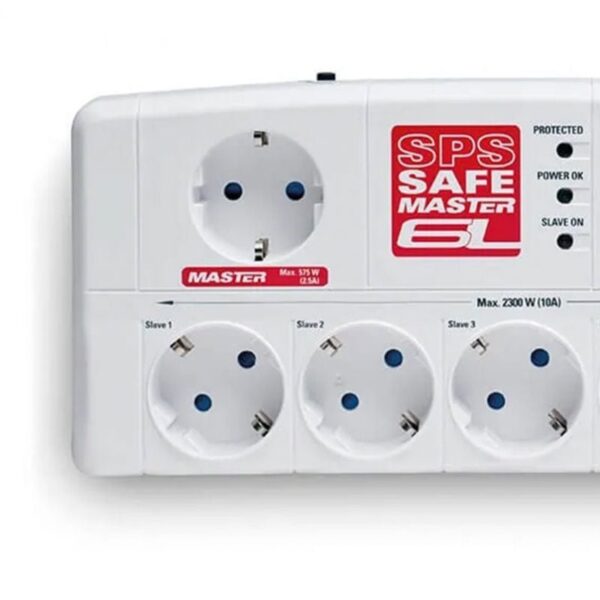 Regleta con interruptor Salicru SAFE MASTER/ 5 Tomas de corriente/ 1 Master/ 2 USB/ Cable 1.8m/ Blanca - Imagen 3