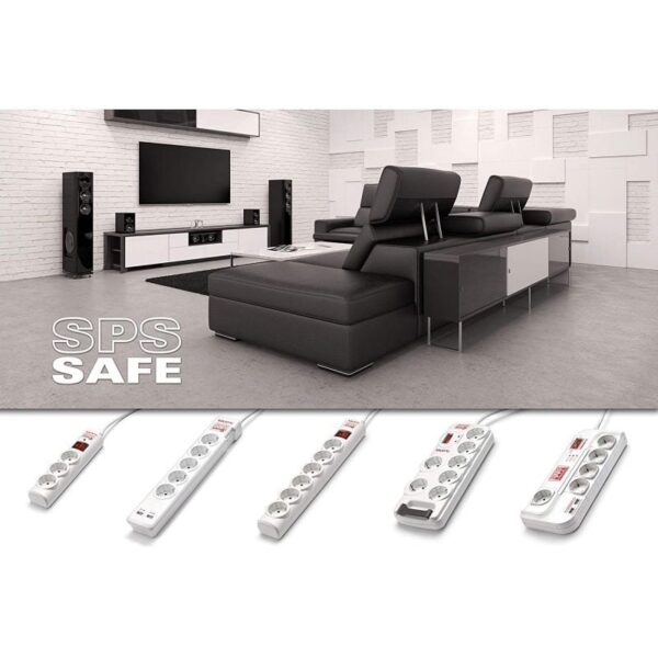 Regleta con interruptor Salicru SAFE MASTER/ 5 Tomas de corriente/ 1 Master/ 2 USB/ Cable 1.8m/ Blanca - Imagen 4