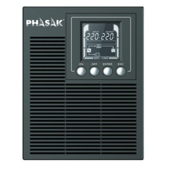 SAI Online Phasak 1000 VA Online LCD/ 1000VA-900W/ 3 Salidas/ Formato Torre - Imagen 2