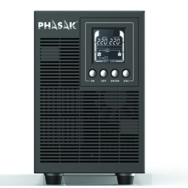 SAI Online Phasak 2000 VA Online LCD/ 2000VA-1800W/ 4 Salidas/ Formato Torre - Imagen 2