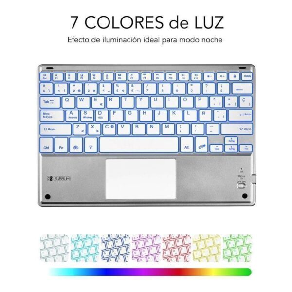 Teclado Compacto Inalámbrico por Bluetooth Subblim SMBT50/ Plata - Imagen 5