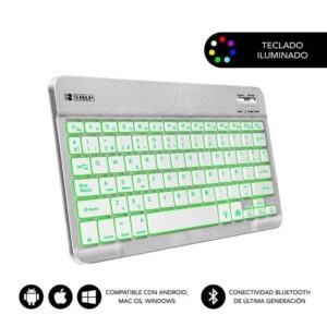 Teclado Compacto Inalámbrico por Bluetooth Subblim Smart Backlit/ Plata 8436586740580 SUB-KBT-SMBL30 SUB-TEC SMBL30