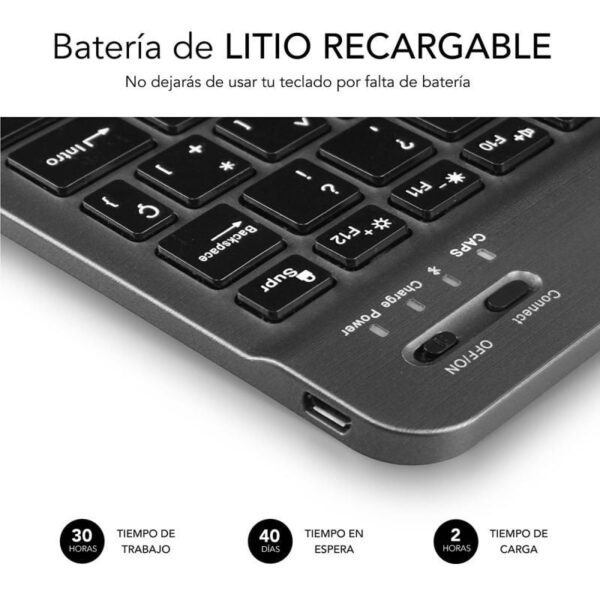 Teclado Compacto Inalámbrico por Bluetooth Subblim Smart/ Gris - Imagen 4