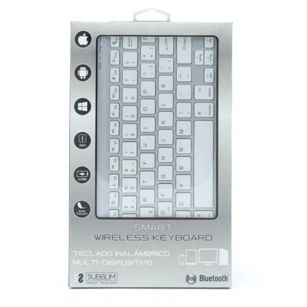 Teclado Compacto Inalámbrico por Bluetooth Subblim Smart/ Plata - Imagen 3