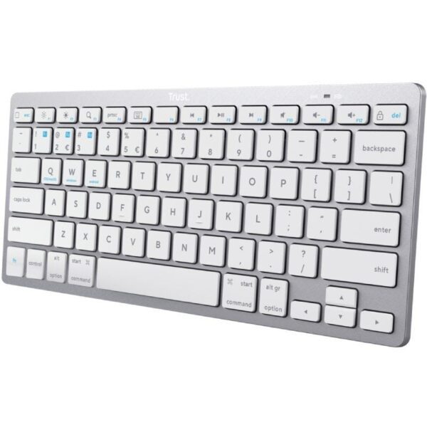 Teclado Compacto Inalámbrico por Bluetooth Trust 24654/ Plata 8713439246544 24654 TRU-TEC 24654