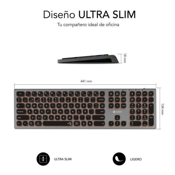 Teclado Inalámbrico Subblim Master/ Gris y Negro - Imagen 4