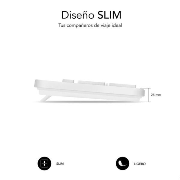 Teclado Subblim Business Slim Silencioso/ Blanco - Imagen 3