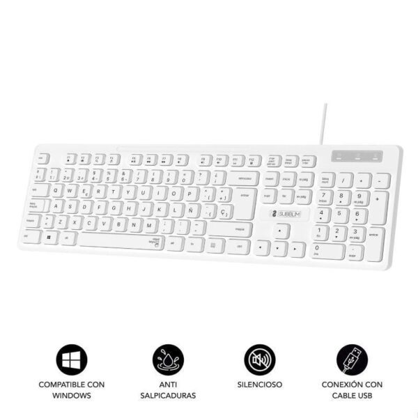 Teclado Subblim Business Slim Silencioso/ Blanco - Imagen 4