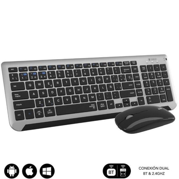 Teclado y Ratón Inalámbrico Subblim Combo Dual Prestige Extendido/ Gris y Negro 8436586742638 SUBKBC-DCEP20 SUB-TEC COMBO D PRES EXT BK