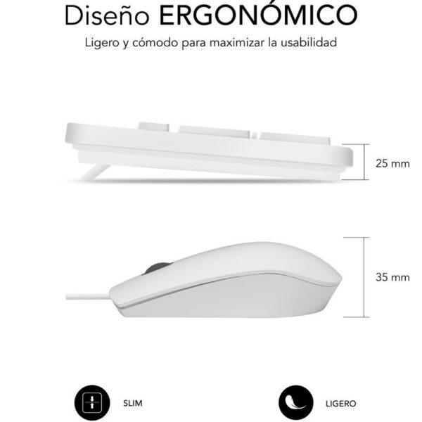 Teclado y Ratón Subblim Combo Business Slim Silencioso/ Blanco - Imagen 2