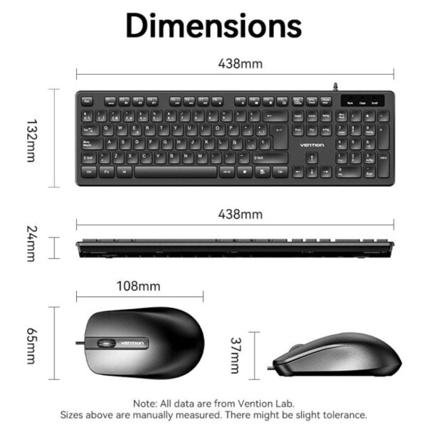 Teclado y Ratón Vention Combo KTCB0-ES/ Negro - Imagen 4