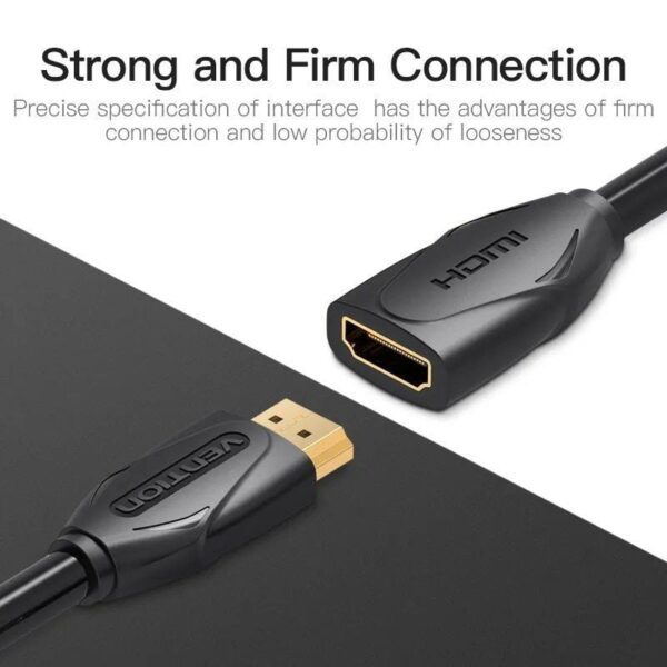 Cable Alargador HDMI Vention VAA-B06-B100/ HDMI Macho - HDMI Hembra/ 1m/ Negro - Imagen 2