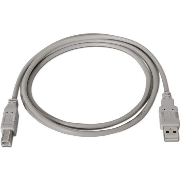 Cable USB 2.0 Impresora Aisens A101-0003/ USB Tipo-B Macho - USB Macho/ Hasta 2.5W/ 60Mbps/ 3m/ Beige - Imagen 2