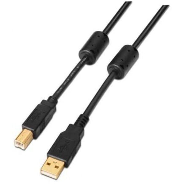 Cable USB 2.0 Impresora Nanocable 10.01.1203/ USB Tipo-B Macho - USB Macho/ 3m/ Negro - Imagen 4