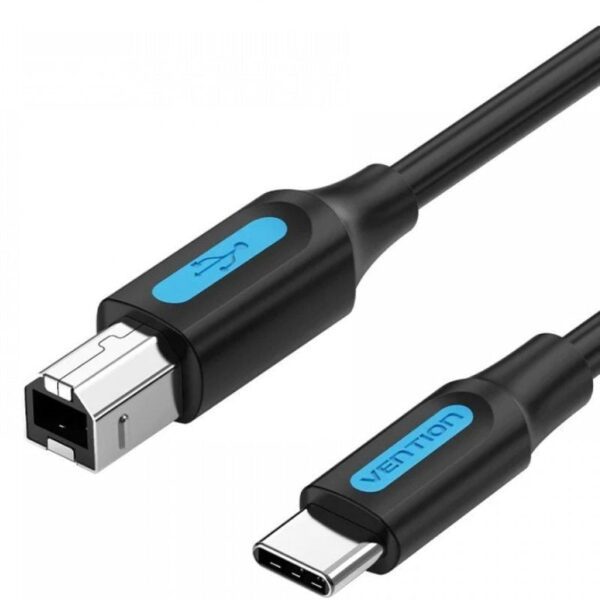 Cable USB 2.0 Impresora Vention CQUBF/ USB Tipo-B Macho - USB Tipo-C Macho/ 480Mbps/ 1m/ Negro 6922794756403 CQUBF VEN-CAB CQUBF