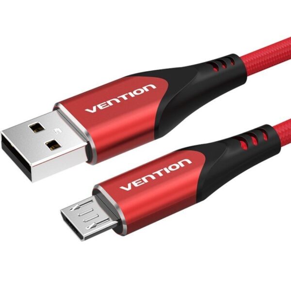 Cable USB 2.0 Vention COARF/ USB Macho - MicroUSB Macho/ Hasta 60W/ 480Mbps/ 1m/ Rojo 6922794747005 COARF VEN-CAB COARF