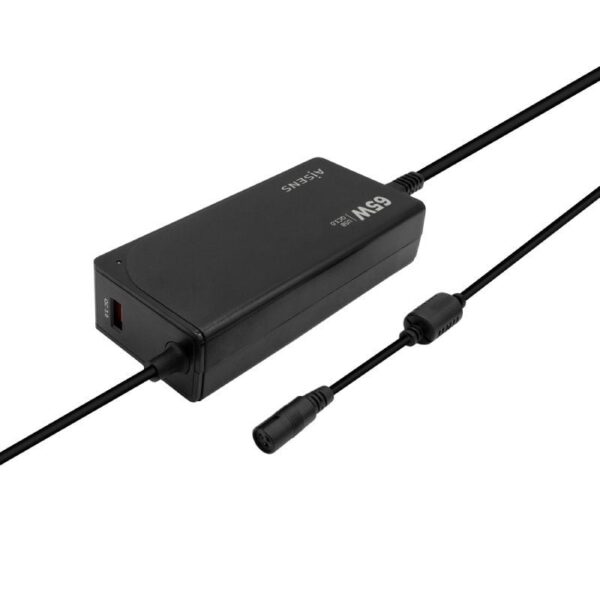 Cargador de Portátil Aisens ASLC-65WAUTO-BK/ 65W/ Automático/ 9 Conectores/ Voltaje 18.5-20V/ 1 USB QC3.0 - Imagen 2