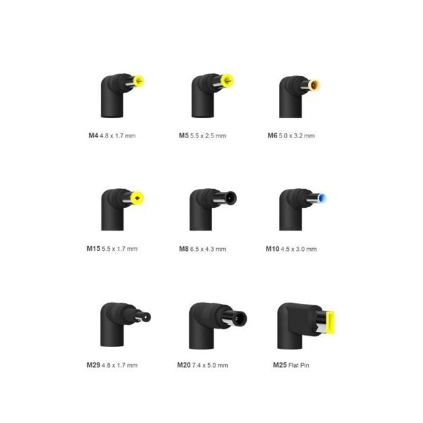 Cargador de Portátil Aisens ASLC-65WAUTO-BK/ 65W/ Automático/ 9 Conectores/ Voltaje 18.5-20V/ 1 USB QC3.0 - Imagen 3