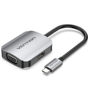 Conversor Vention TDIHB/ USB Tipo-C Macho/ VGA Hembra - HDMI Hembra/ 15cm/ Plata 6922794756205 TDIHB VEN-ADP CONV TDIHB