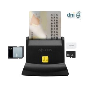 Lector de DNI y Tarjetas Aisens ASCR-SN04CSD-BK/ USB Tipo-C/ Negro 8436574706307 ASCR-SN04CSD-BK AIS-DNI ASCR-SN04CSD-BK