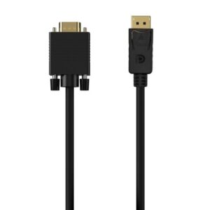 Cable Conversor Aisens A125-0552/ DisplayPort Macho - VGA Macho/ Hasta 5W/ 2300Mbps/ 1m/ Negro 8436574706574 A125-0552 AIS-CAB A125-0552